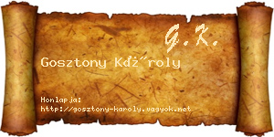 Gosztony Károly névjegykártya