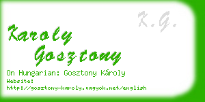 karoly gosztony business card